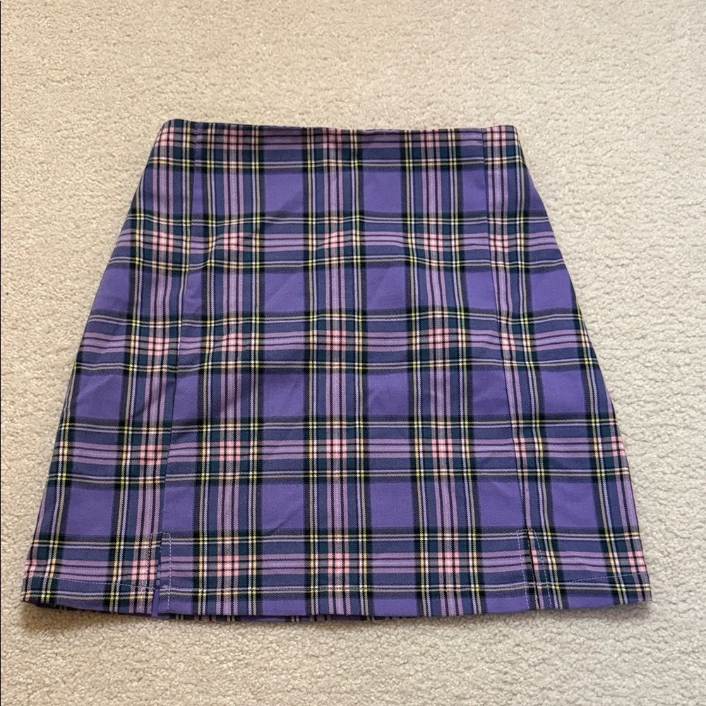 Brandy Melville Purple Plaid Skirt